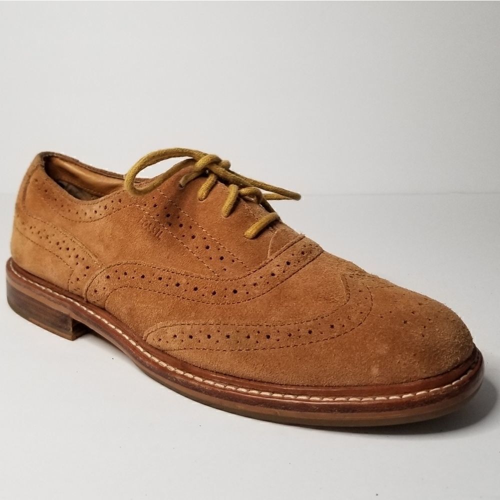 Fossil oxford lace up shoes camel color size 9